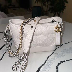 Chanel White Gabrielle leather crossbody bag